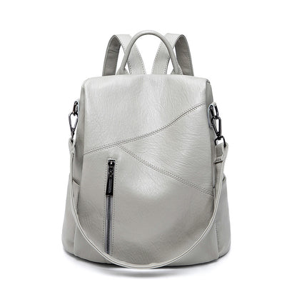 Women's Soft Leather Anti-Theft Large Capacity Backpack
