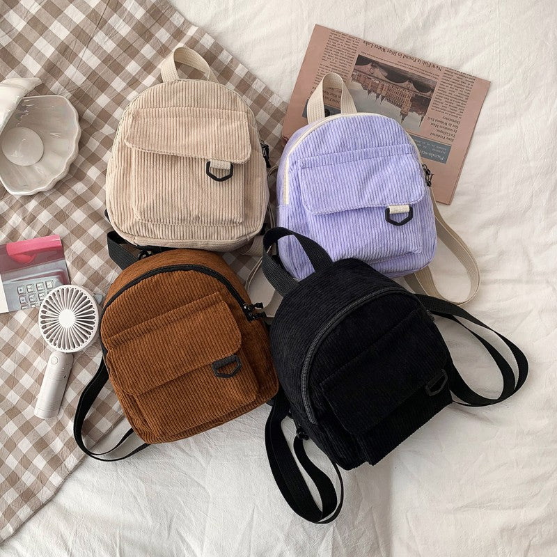 Mini Backpack for Women – Corduroy Style