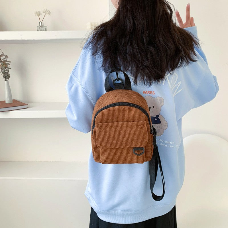 Mini Backpack for Women – Corduroy Style