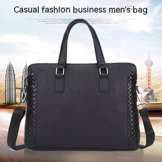 Men's Genuine Leather 14-inch Laptop Briefcase Bag