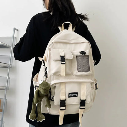 Nylon Travel Backpack with Pendant
