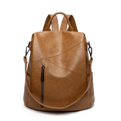 Women's Soft Leather Anti-Theft Large Capacity Backpack