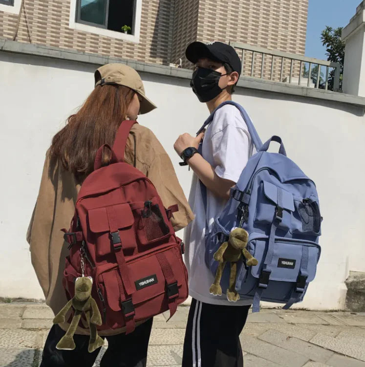 Nylon Travel Backpack with Pendant